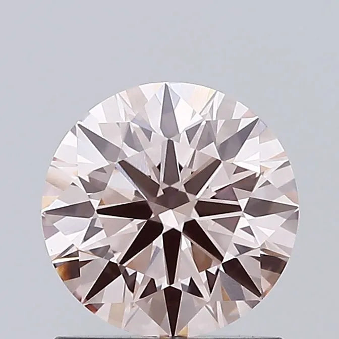 1.08ct Round Lab Grown Diamond (Colour Fancy Light Pinkish Brown, Clarity VVS2, Cut ID, IGI Certified)