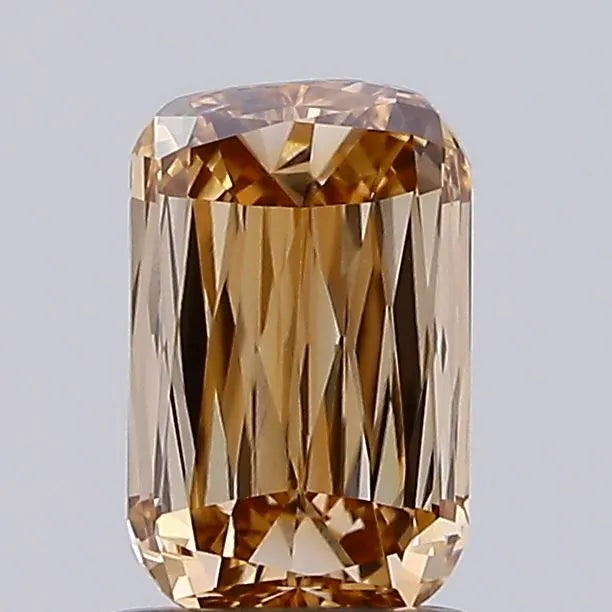 1.09ct Cushion modified Lab Grown Diamond (Colour Fancy Light Brown, Clarity VVS2, IGI Certified)