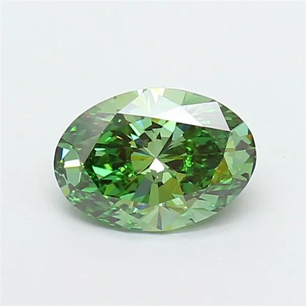 1.09ct Oval Lab Grown Diamond (Colour Fancy Vivid Green, Clarity VVS2, IGI Certified)