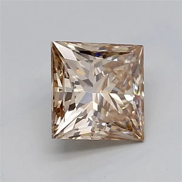 1.09ct Princess Lab Grown Diamond (Colour Fancy Light Brown, Clarity VS1, IGI Certified)