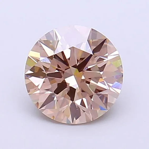 1.10ct Round Lab Grown Diamond (Colour Fancy Light Brown, Clarity VVS2, Cut ID, IGI Certified)