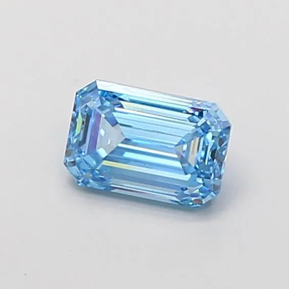 1.11ct Emerald Lab Grown Diamond (Colour Fancy Vivid Blue, Clarity VVS2, IGI Certified)
