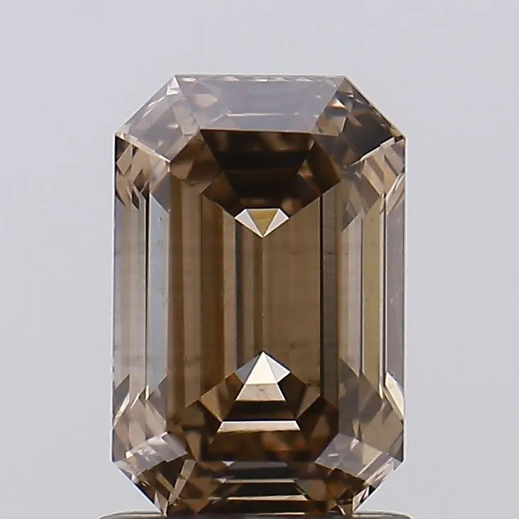 1.20ct Emerald Lab Grown Diamond (Colour Fancy Brown, Clarity VS2, IGI Certified)