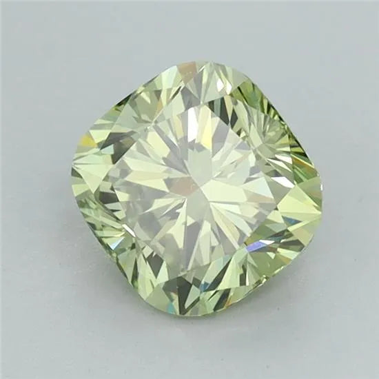 1.24ct Cushion brilliant Lab Grown Diamond (Colour Fancy Vivid Green, Clarity VS1, IGI Certified)