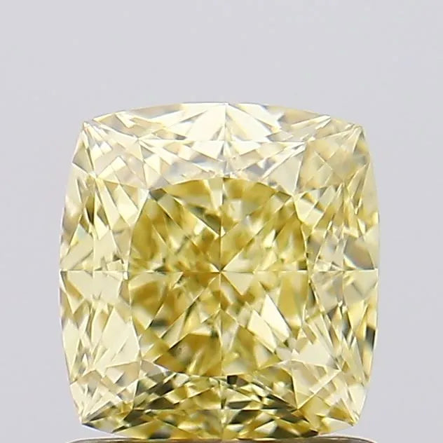 1.35ct Cushion modified Lab Grown Diamond (Colour Fancy Intense Yellow, Clarity VVS2, IGI Certified)