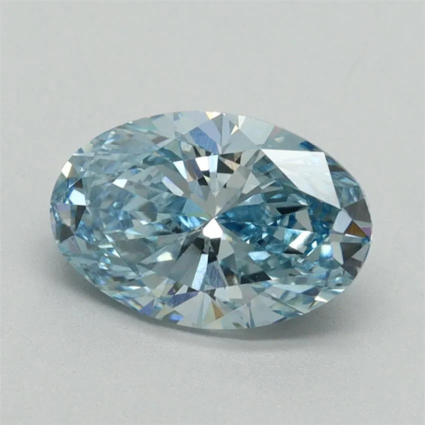 1.50ct Oval Lab Grown Diamond (Colour Fancy Vivid Blue, Clarity VVS2, IGI Certified)