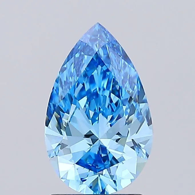 1.52ct Pear Lab Grown Diamond (Colour Fancy Vivid Blue, Clarity VS1, IGI Certified)