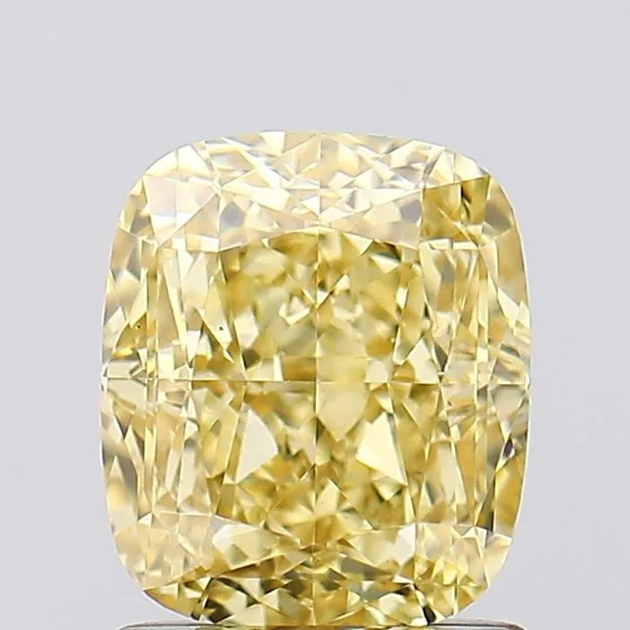 1.56ct Cushion modified Lab Grown Diamond (Colour Fancy Vivid Yellow, Clarity VS1, IGI Certified)