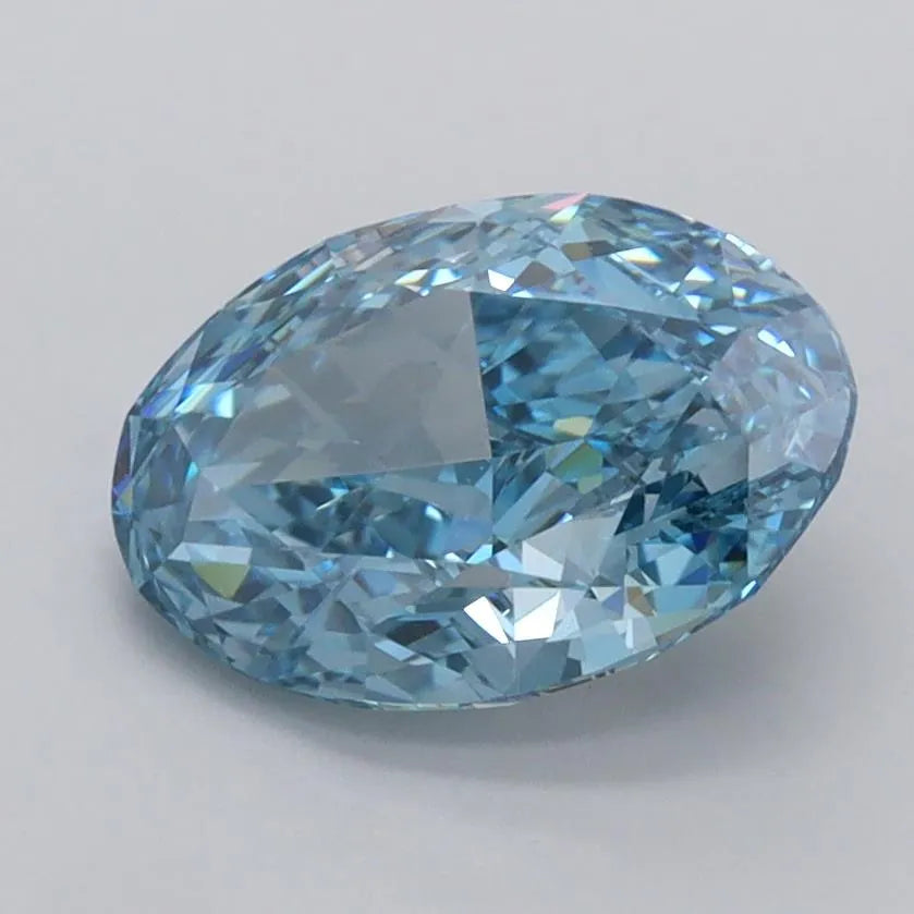 1.82ct Oval Lab Grown Diamond (Colour Fancy Vivid Blue, Clarity VVS2, IGI Certified)