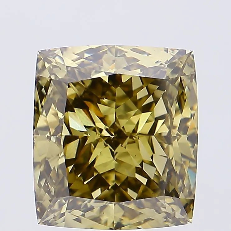 15.45ct Cushion Lab Grown Diamond (Colour Fancy Gray Yellow, Clarity VS1, IGI Certified)