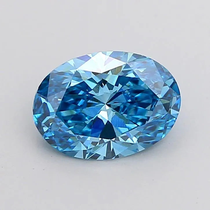 2.00ct Oval Lab Grown Diamond (Colour Fancy Vivid Blue, Clarity VS1, IGI Certified)