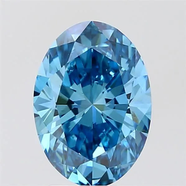 2.00ct Oval Lab Grown Diamond (Colour Fancy Vivid Blue, Clarity VS2, IGI Certified)