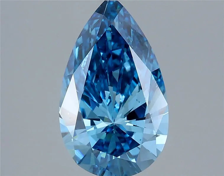 2.00ct Pear Lab Grown Diamond (Colour Fancy Vivid Blue, Clarity VS1, IGI Certified)