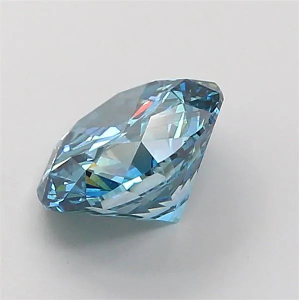 2.00ct Round Lab Grown Diamond (Colour Fancy Vivid Blue, Clarity VS2, Cut EX, IGI Certified)