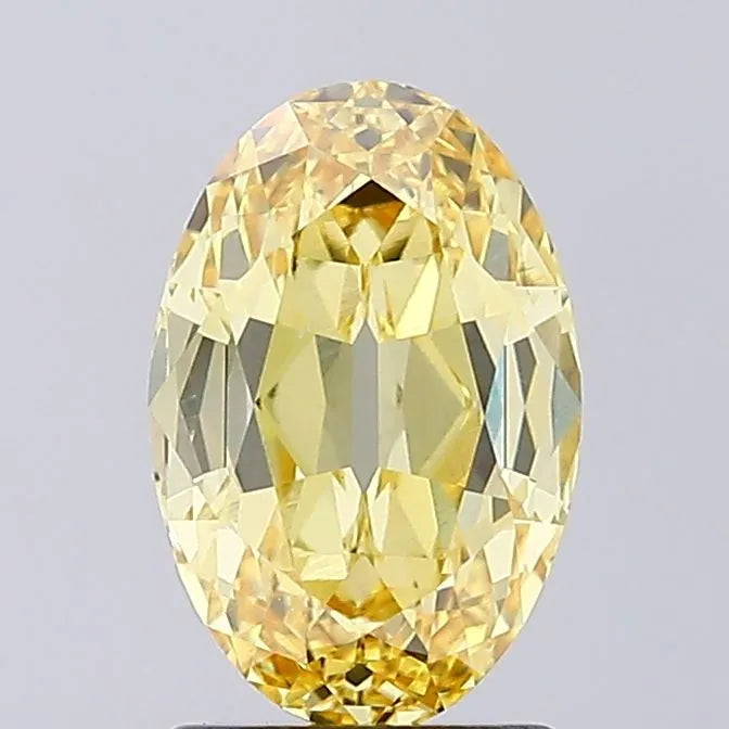 2.01ct Oval Lab Grown Diamond (Colour Fancy Intense Yellow, Clarity VVS2, IGI Certified)