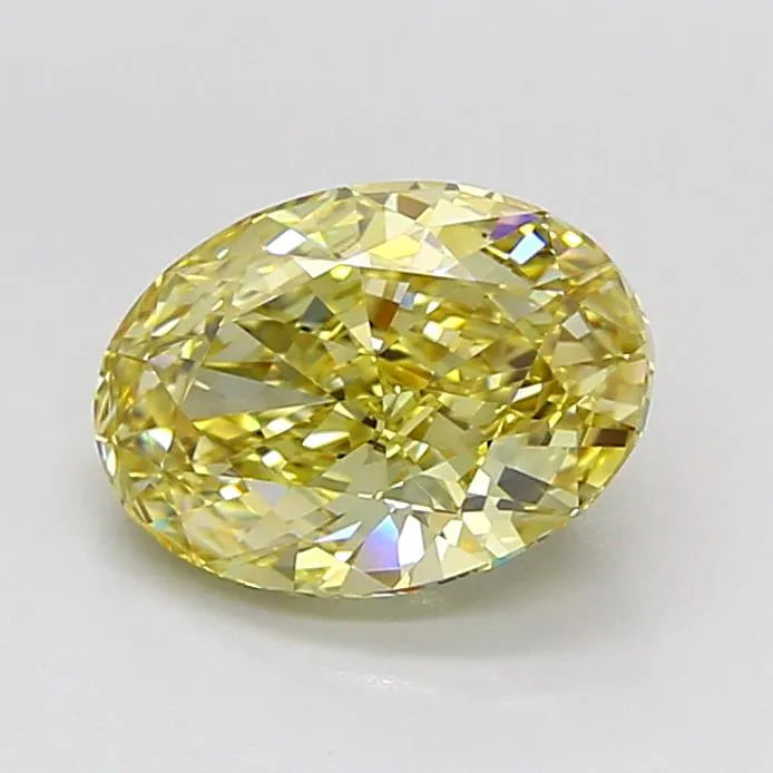 2.02ct Oval Lab Grown Diamond (Colour Fancy Light Yellow, Clarity VVS1, IGI Certified)