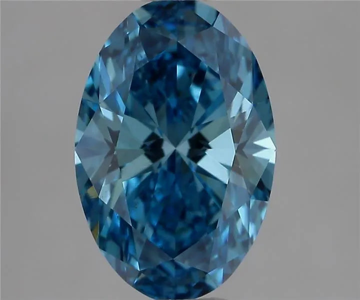 2.02ct Oval Lab Grown Diamond (Colour Fancy Vivid Blue, Clarity VS2, IGI Certified)