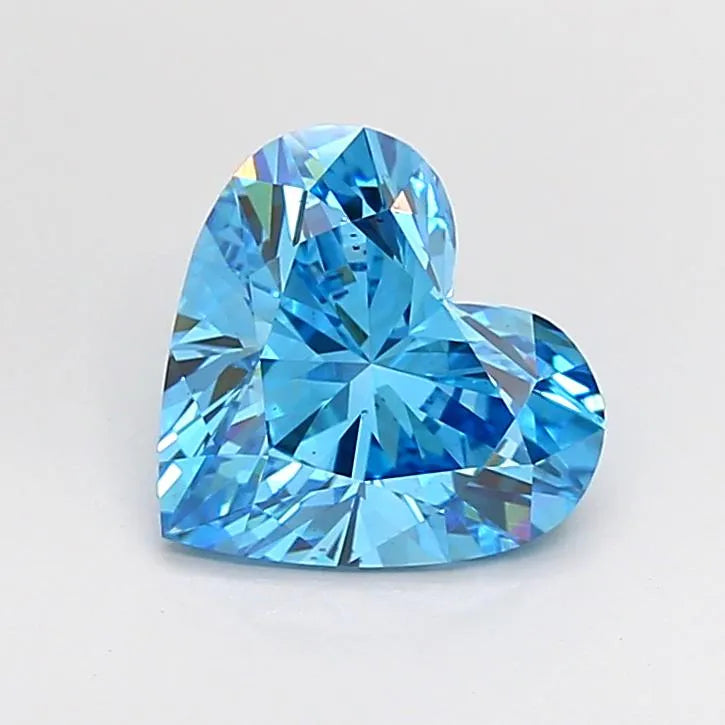 2.05ct Heart Lab Grown Diamond (Colour Fancy Vivid Blue, Clarity VS2, IGI Certified)