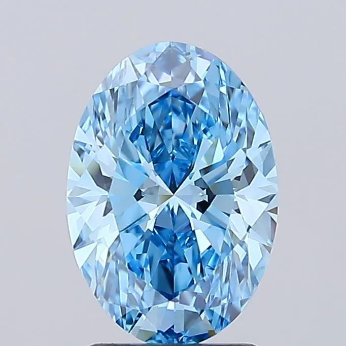 2.09ct Oval Lab Grown Diamond (Colour Fancy Vivid Blue, Clarity VVS2, IGI Certified)