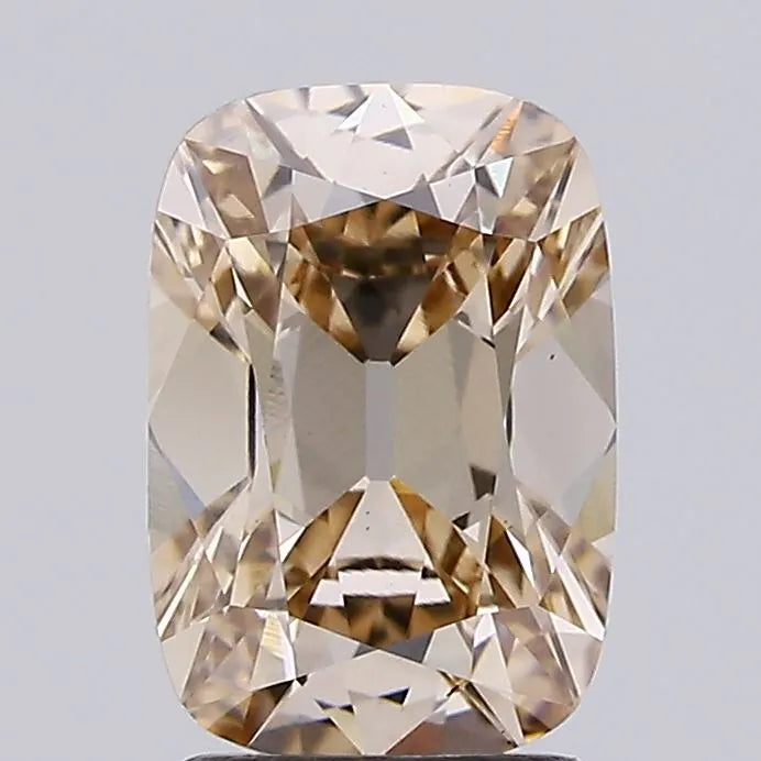 2.22ct Cushion brilliant Lab Grown Diamond (Colour Fancy Light Brown, Clarity VS1, IGI Certified)