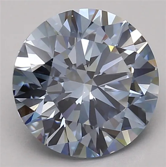 2.50ct Round Lab Grown Diamond (Colour Fancy Vivid Blue, Clarity VVS1, Cut ID, IGI Certified)