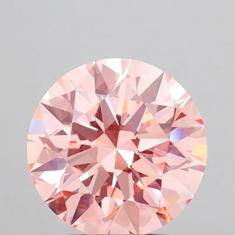 2.75ct Round Lab Grown Diamond (Colour Fancy Intense Pink, Clarity VVS2, Cut ID, IGI Certified)
