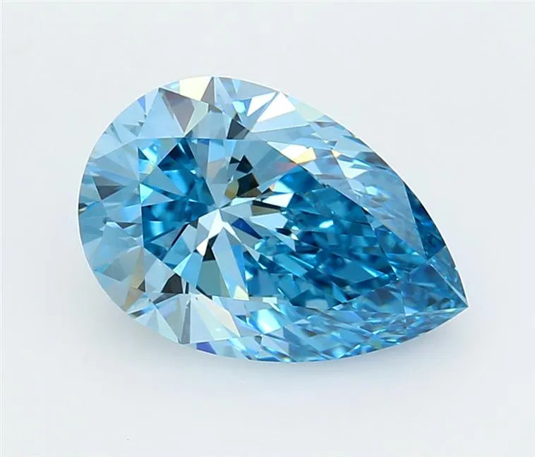 3.00ct Pear Lab Grown Diamond (Colour Fancy Vivid Blue, Clarity VVS2, IGI Certified)