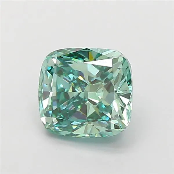 3.01ct Cushion modified Lab Grown Diamond (Colour Fancy Vivid Green, Clarity VS2, IGI Certified)
