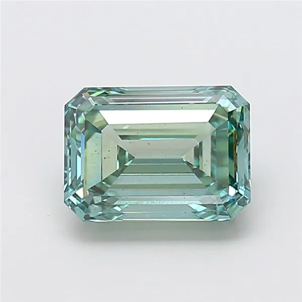 3.02ct Emerald Lab Grown Diamond (Colour Fancy Vivid Blue Green, Clarity VS2, IGI Certified)