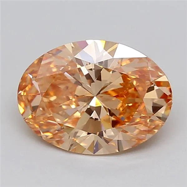 3.03ct Oval Lab Grown Diamond (Colour Fancy Vivid Pinkish Orange, Clarity VVS2, IGI Certified)