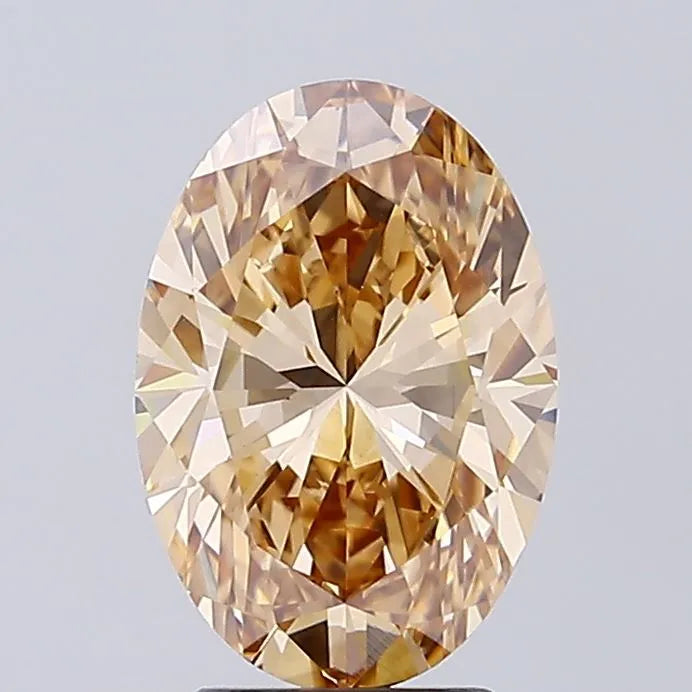 3.05ct Oval Lab Grown Diamond (Colour Fancy Yellowish Brown, Clarity VVS2, IGI Certified)