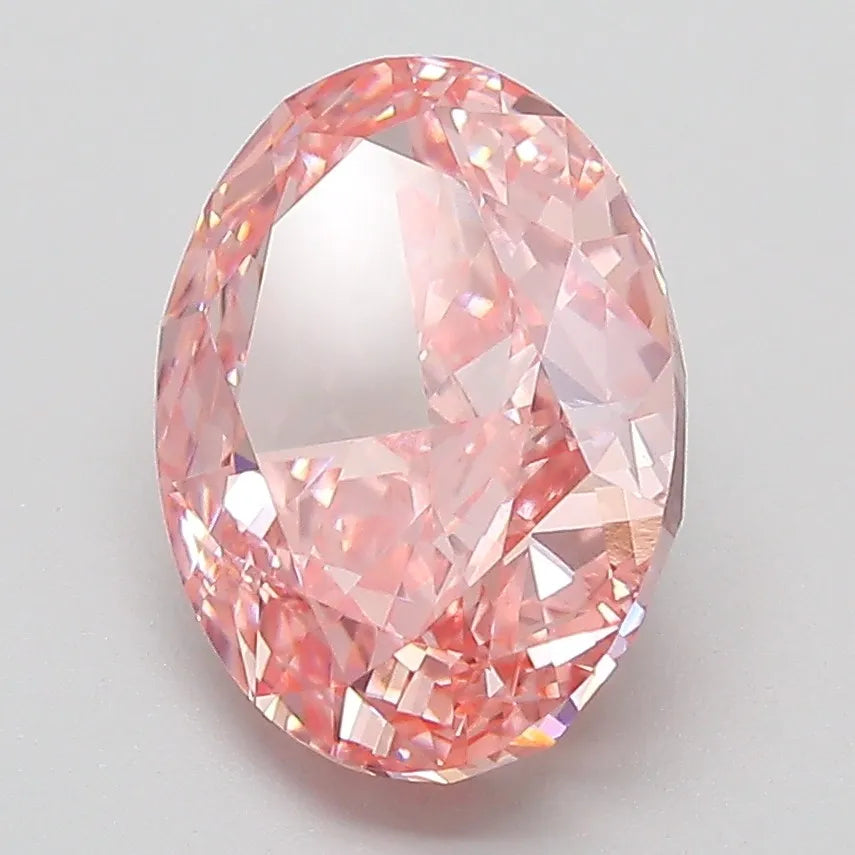 3.18ct Oval Lab Grown Diamond (Colour Fancy Vivid Pink, Clarity VVS1, IGI Certified)