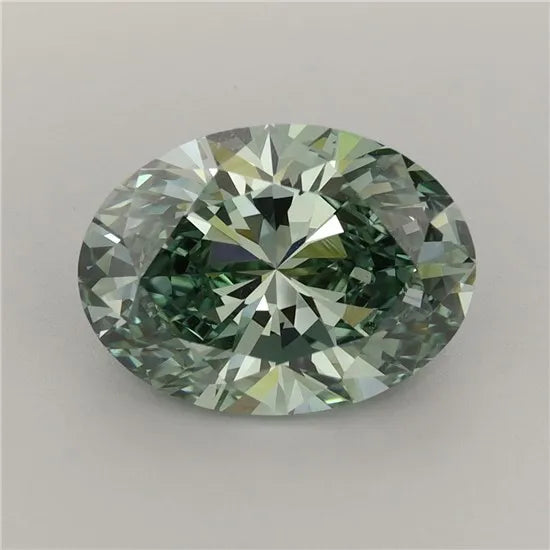 3.43ct Oval Lab Grown Diamond (Colour Fancy Vivid Green, Clarity VVS2, IGI Certified)