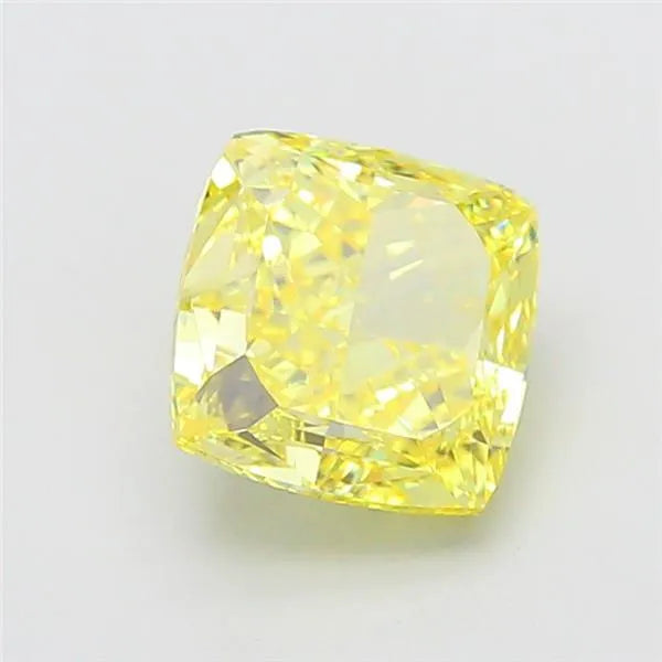 3.55ct Cushion modified Lab Grown Diamond (Colour Fancy Vivid Yellow, Clarity VVS2, IGI Certified)