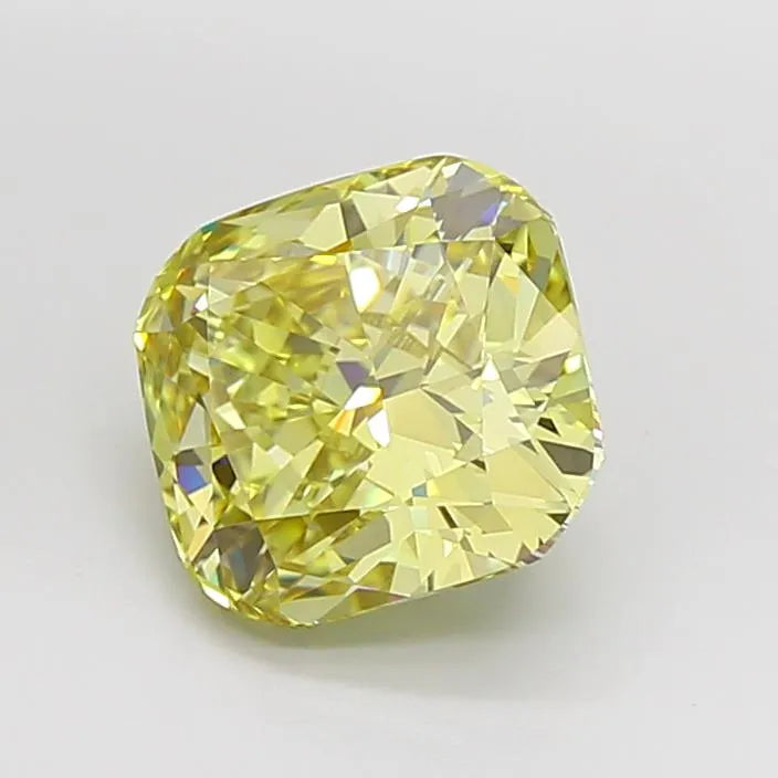 3.59ct Cushion modified Lab Grown Diamond (Colour Fancy Light Yellow, Clarity VVS1, IGI Certified)