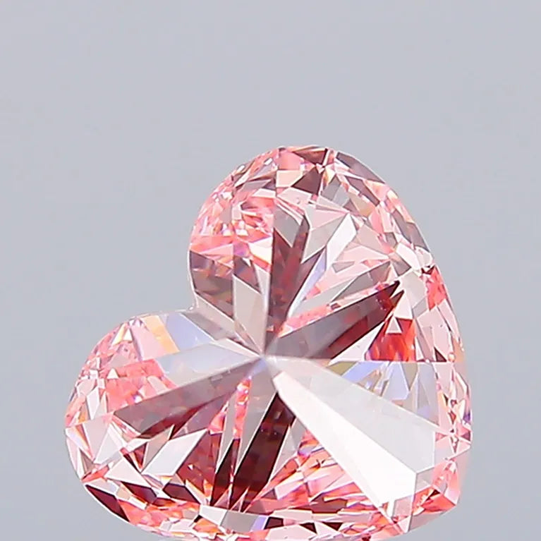 3.74ct Heart Lab Grown Diamond (Colour Fancy Vivid Pink, Clarity VVS2, IGI Certified)