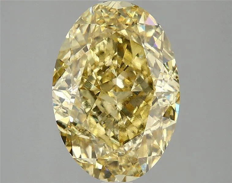 4.05ct Oval Lab Grown Diamond (Colour Fancy Vivid Yellow, Clarity VS1, IGI Certified)
