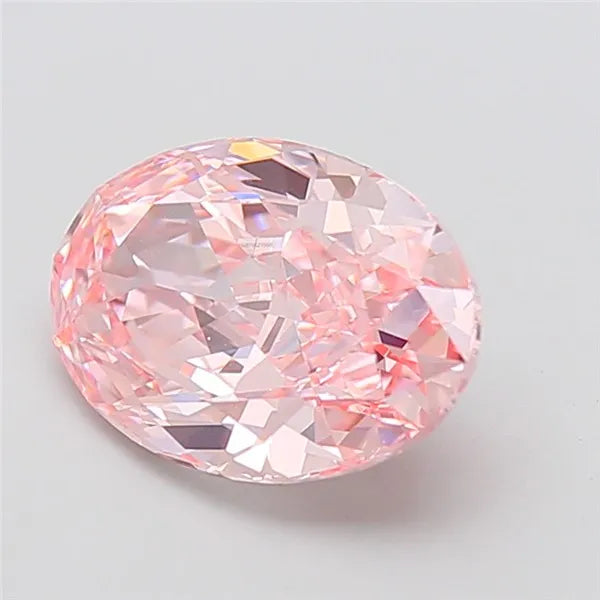 4.14ct Oval Lab Grown Diamond (Colour Fancy Vivid Pink, Clarity VVS2, IGI Certified)