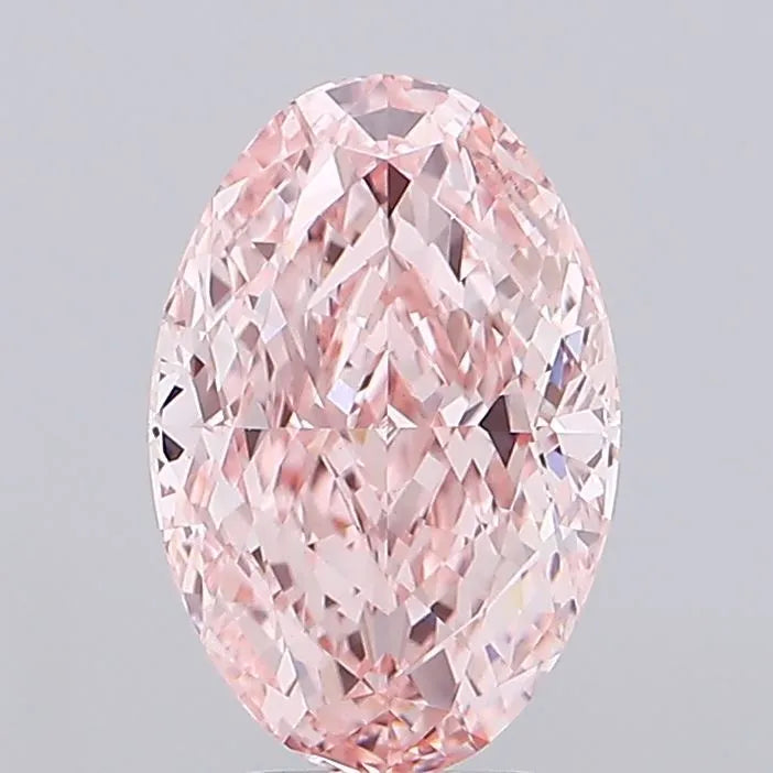 4.21ct Oval Lab Grown Diamond (Colour Fancy Vivid Pink, Clarity VVS2, IGI Certified)