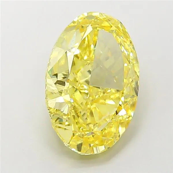 4.28ct Oval Lab Grown Diamond (Colour Fancy Vivid Yellow, Clarity VVS2, IGI Certified)