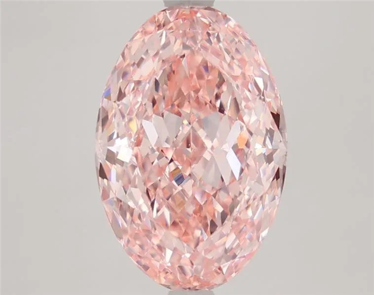 4.30ct Oval Lab Grown Diamond (Colour Fancy Vivid Pink, Clarity VVS2, IGI Certified)