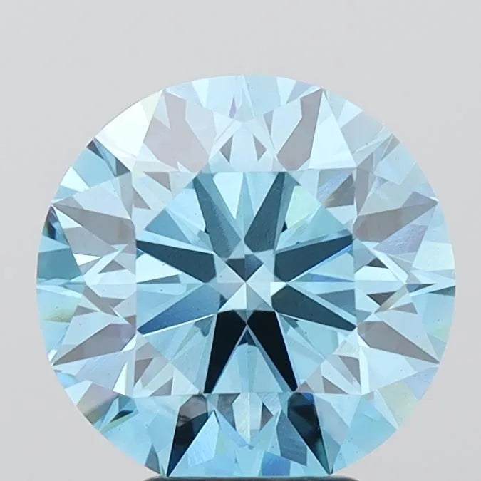 5.00ct Round Lab Grown Diamond (Colour Fancy Vivid Blue, Clarity VS1, Cut ID, IGI Certified)