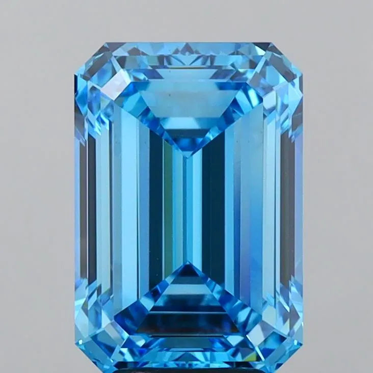 5.09ct Emerald Lab Grown Diamond (Colour Fancy Vivid Blue, Clarity VVS2, IGI Certified)