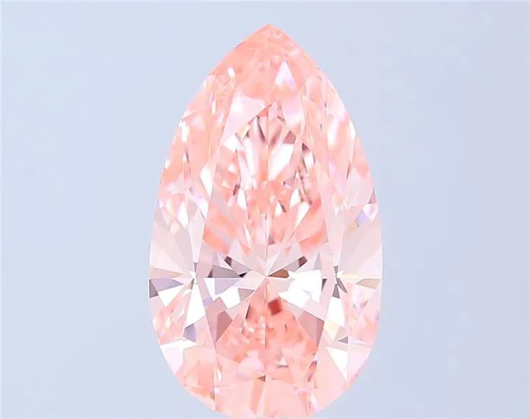 5.78ct Pear Lab Grown Diamond (Colour Fancy Vivid Pink, Clarity VVS2, IGI Certified)
