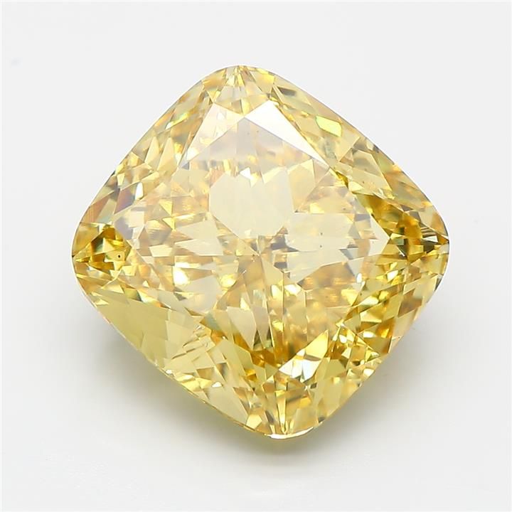 7.59ct Cushion modified Lab Grown Diamond (Colour Fancy Intense Yellow, Clarity VS1, IGI Certified)