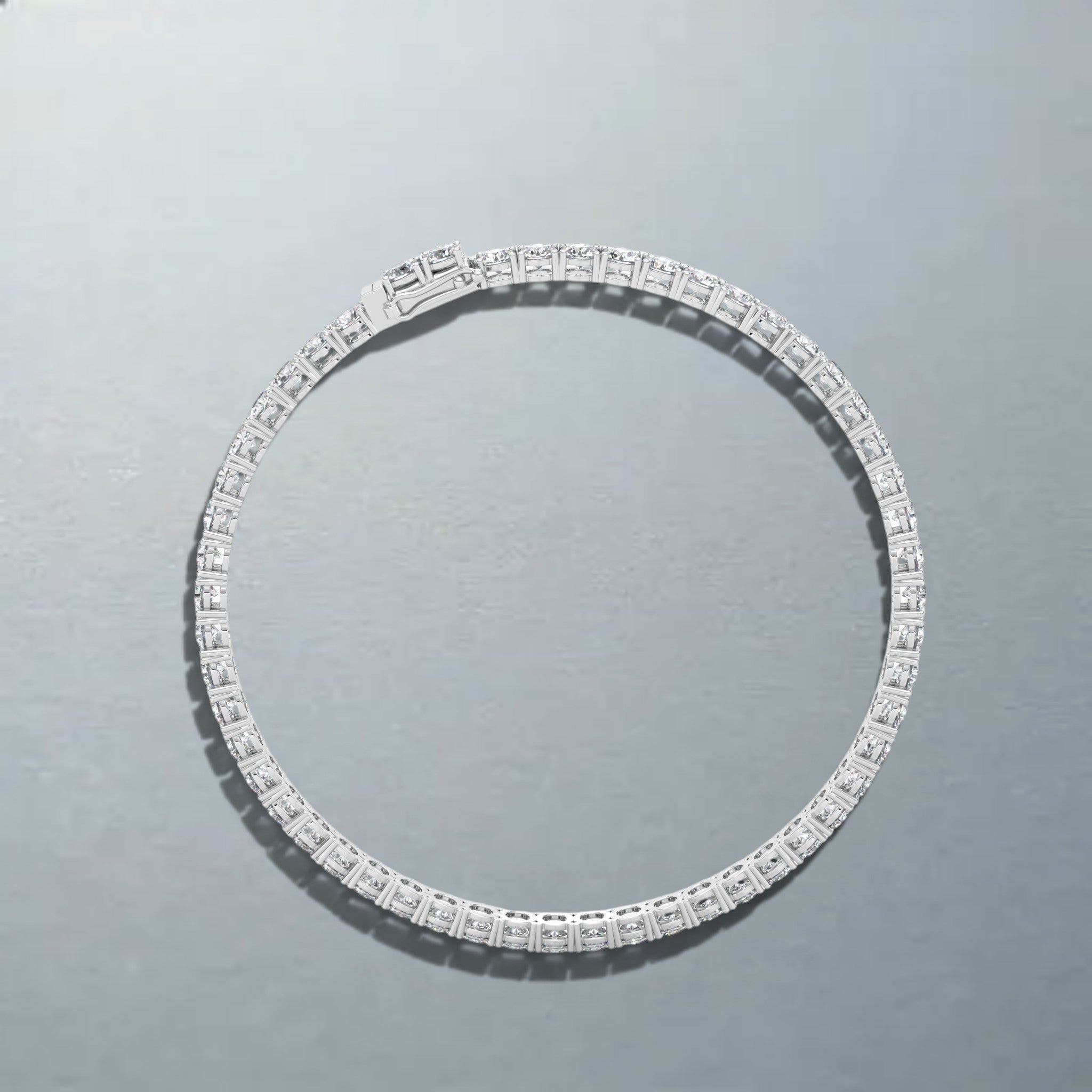 Carateu 6.00ct lab diamond tennis bracelet with 3mm DEF/VS stones, showcasing a sparkling, elegant jewelry piece.
