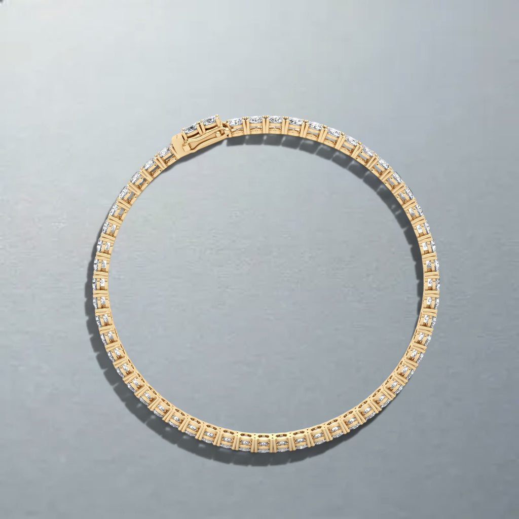 Carateu 6.00ct lab diamond tennis bracelet with 3mm diamonds, DEF color, VS clarity, showcasing elegant jewelry design