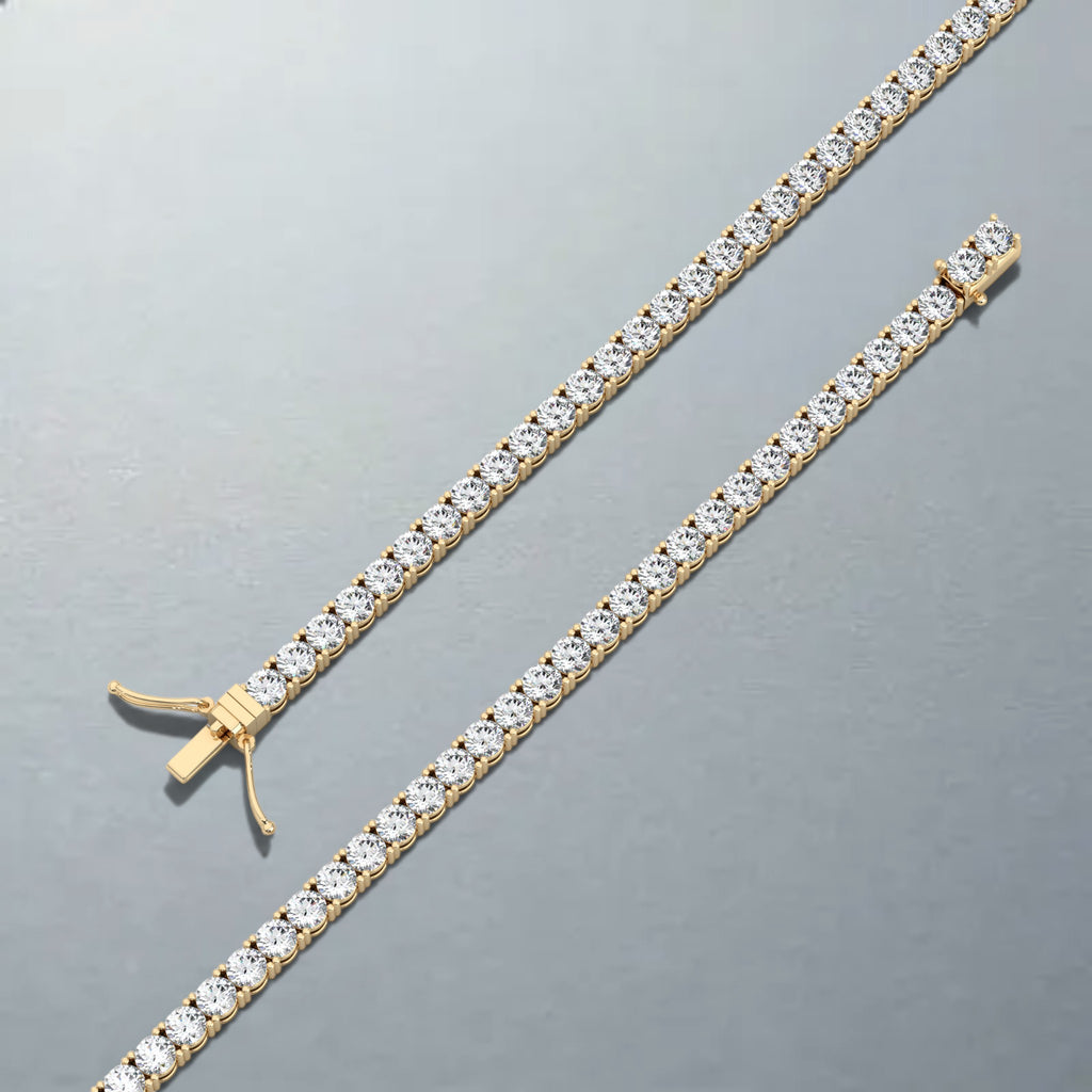 Carateu 6.00ct lab diamond tennis bracelet with 3mm diamonds, featuring DEF clarity and VS color, elegant jewelry piece