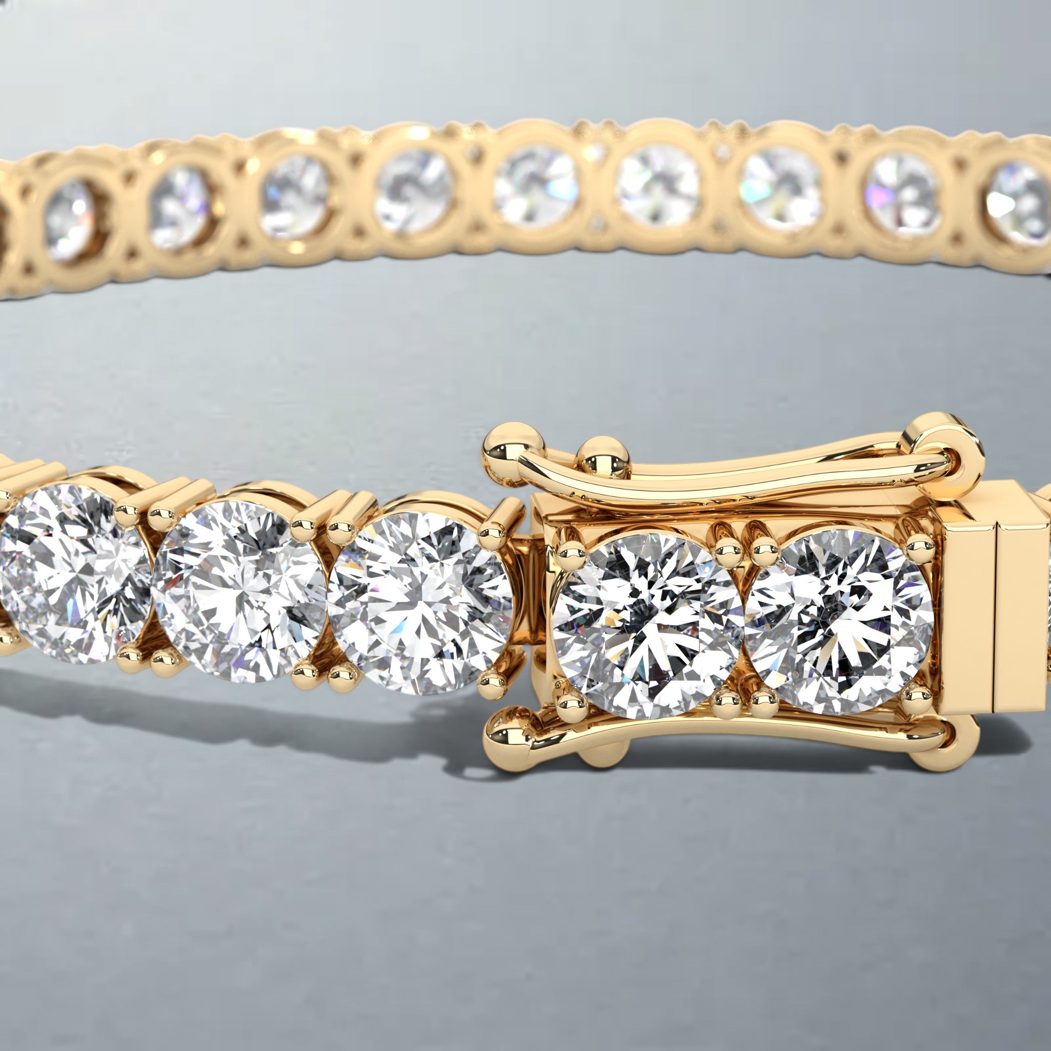 Carateu 10.25ct lab diamond tennis bracelet with 4mm diamonds, showcasing a sparkling DEF/VS clarity and elegant design.