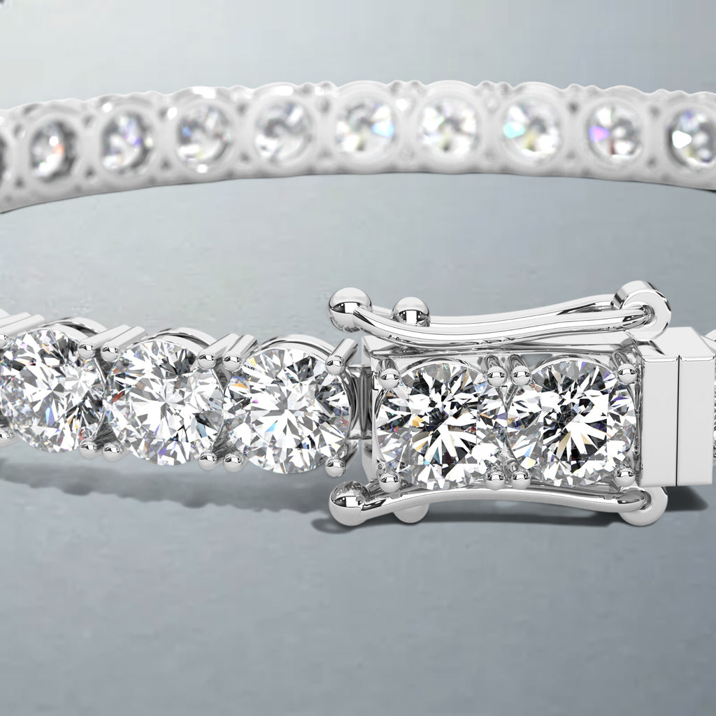 Carateu 10.25ct lab diamond tennis bracelet with 4mm diamonds, featuring DEF clarity and VS color, elegant jewelry piece.